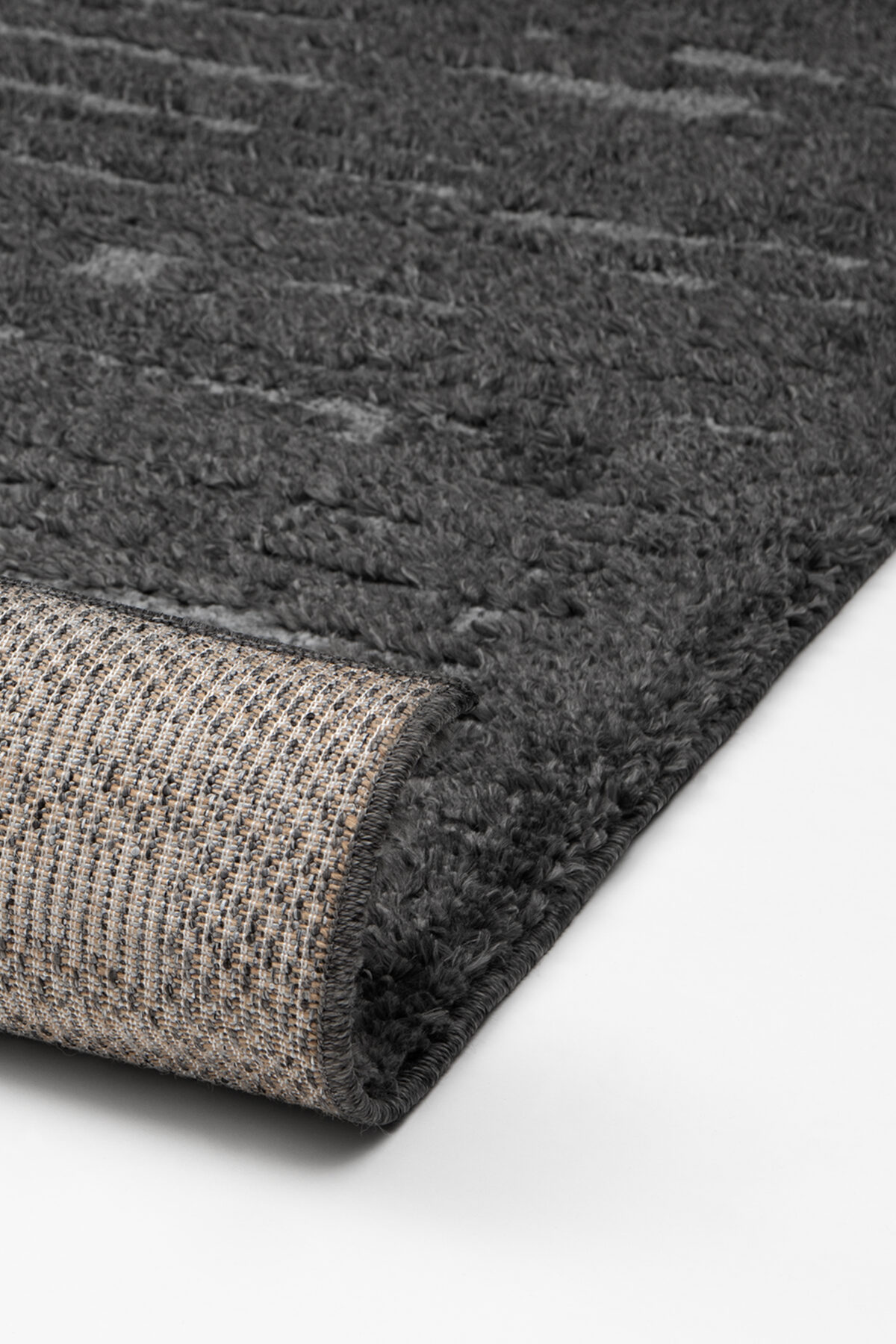 Zacht Hoogpolig Vloerkleed - Effen Donker Grijs - Boho Scandi Tapijt - Woonkamer, Loper - 80cm x 220cm - Afbeelding 3