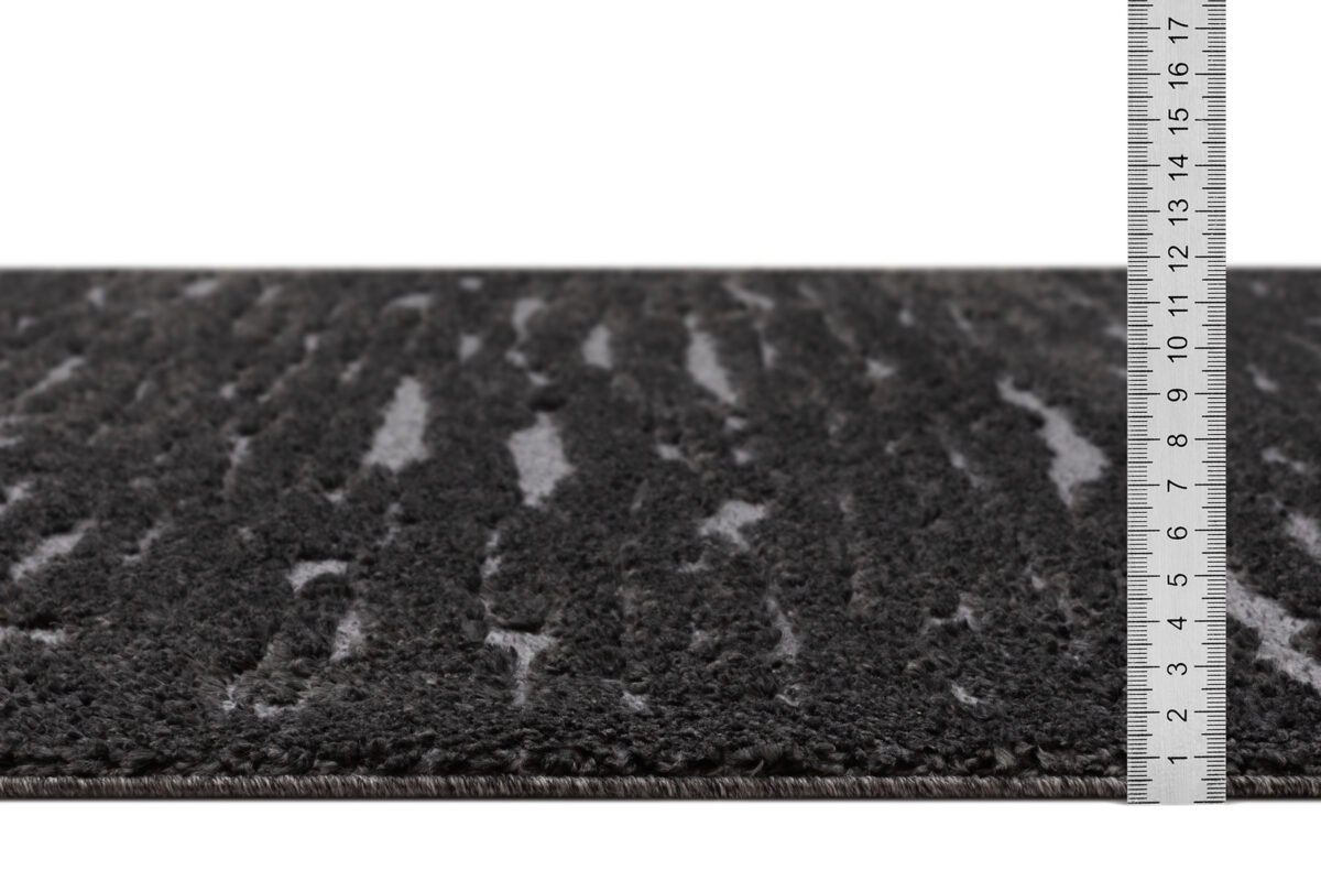 Zacht Hoogpolig Vloerkleed - Effen Donker Grijs - Boho Scandi Tapijt - Woonkamer, Loper - 80cm x 220cm - Afbeelding 2