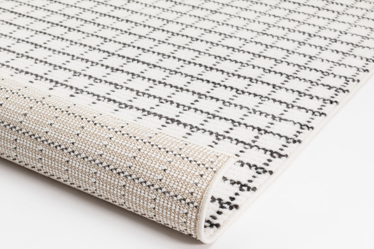Vloerkleed - Zacht & Gezellig - 80cm x 220cm - Cream-Anthraciet - 3D Effect - Slaapkamer, Tapijt, Boho, Scandi - Afbeelding 3