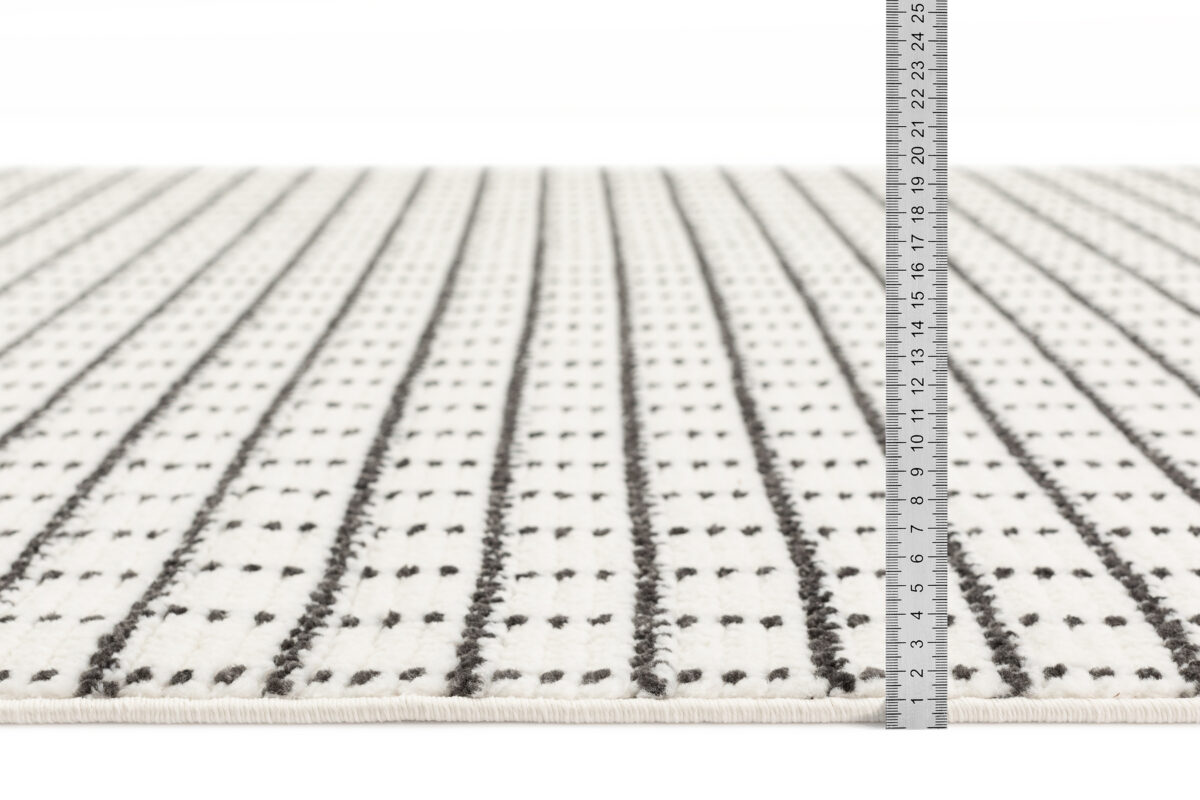Vloerkleed - Zacht & Gezellig - 80cm x 220cm - Cream-Anthraciet - 3D Effect - Slaapkamer, Tapijt, Boho, Scandi - Afbeelding 2